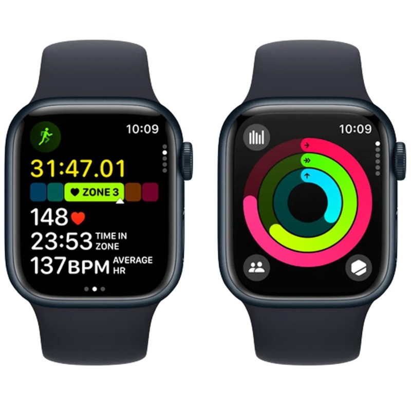 Pametna ura Apple Watch Series 9, 4G, 41mm, črna + pašček S/M, črn