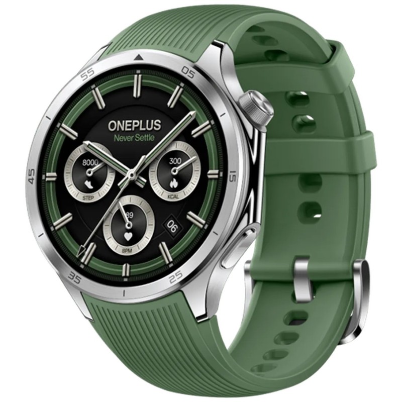 Pametna ura OnePlus Watch 3, srebrna (zelen pašček)