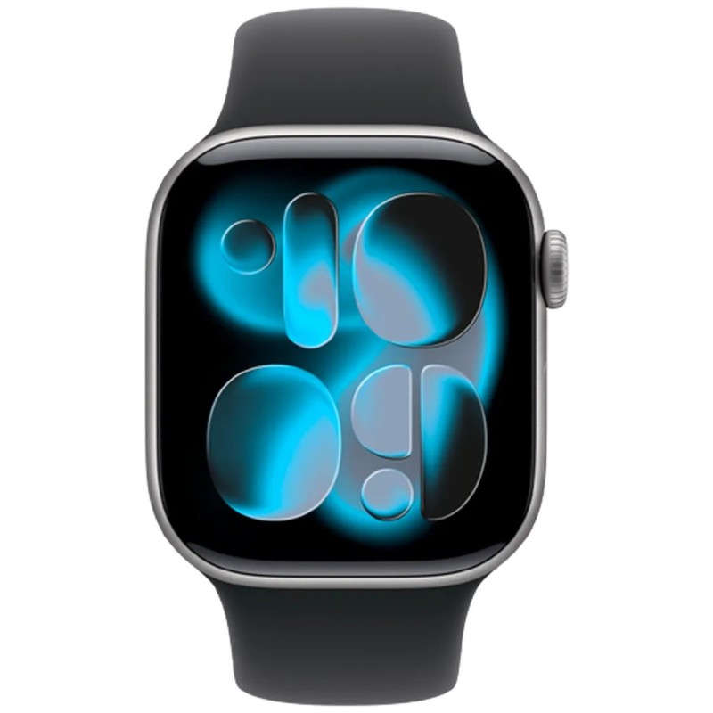 Pametna ura Apple Watch Series 11, 42mm, 5G, siva (črn pašček S/M)