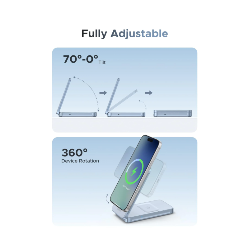 Polnilna postaja Ugreen MagFlow 55963, 2-in-1, MagSafe, 25W