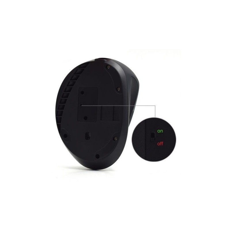 Miška brezžična Ewent Ergonomic Vertical, črna, EW3158