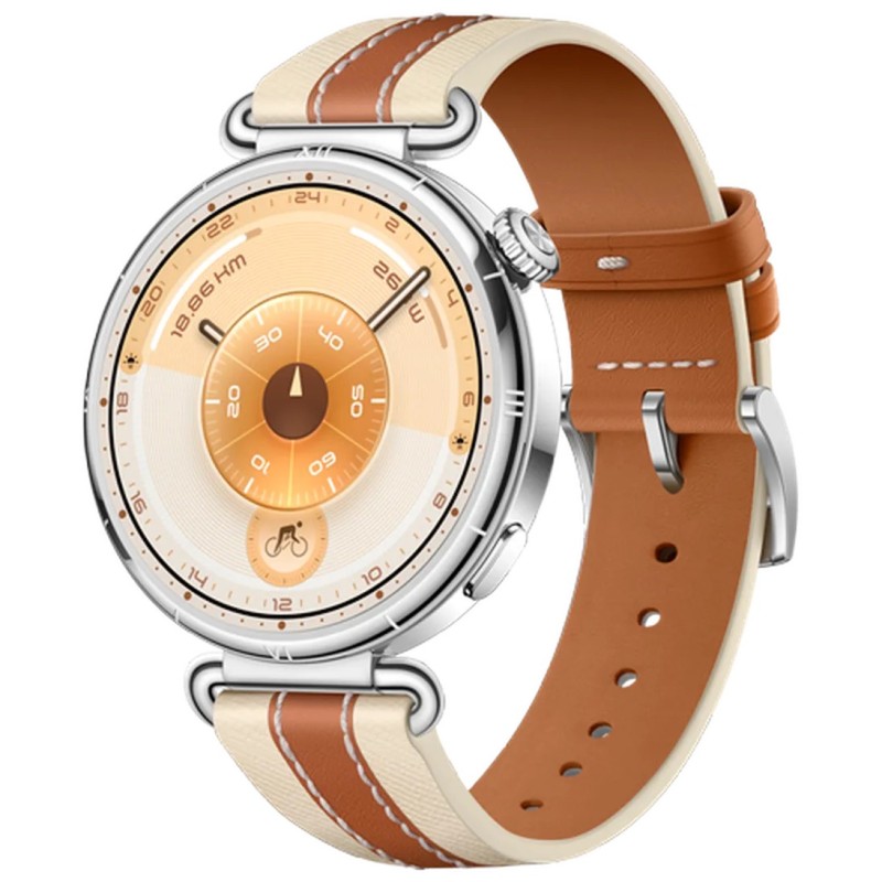 Pametna ura Huawei Watch GT 6, 41mm, srebrna (rjav pašček)