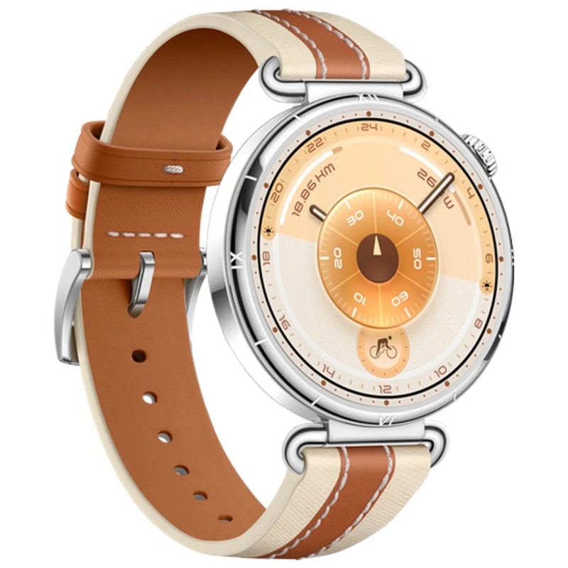 Pametna ura Huawei Watch GT 6, 41mm, srebrna (rjav pašček)