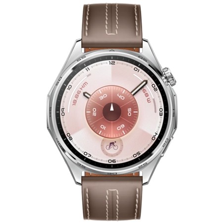 Pametna ura Huawei Watch GT 6, 46mm, srebrna (rjav pašček)