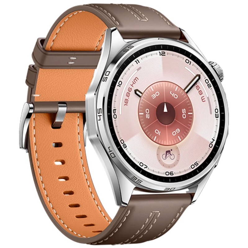 Pametna ura Huawei Watch GT 6, 46mm, srebrna (rjav pašček)