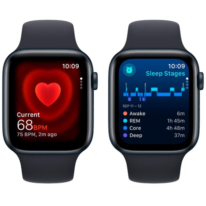 Pametna ura Apple Watch SE (2023), 4G, 44mm, črna (črn pašček S/M)