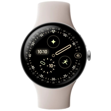 Pametna ura Google Pixel Watch 4, 45mm, srebrna (bež pašček)