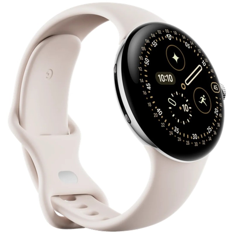 Pametna ura Google Pixel Watch 4, 45mm, srebrna (bež pašček)