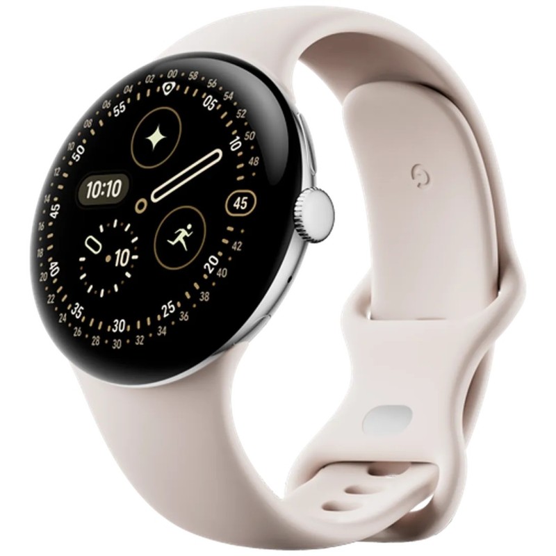 Pametna ura Google Pixel Watch 4, 45mm, srebrna (bež pašček)
