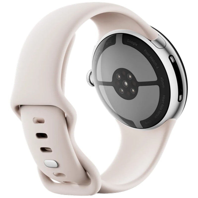 Pametna ura Google Pixel Watch 4, 45mm, srebrna (bež pašček)