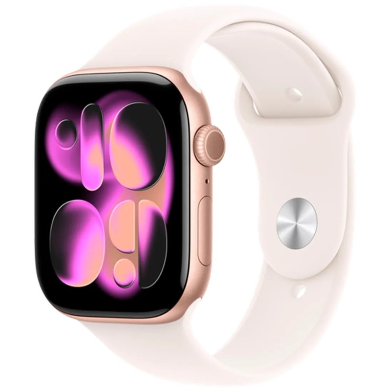 Pametna ura Apple Watch Series 11, 46mm, zlata (roza pašček M/L)