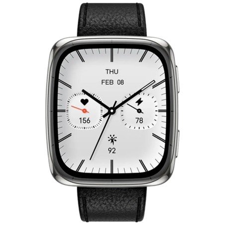 Pametna ura Amazfit Active 2 Square, srebrna (črn pašček)