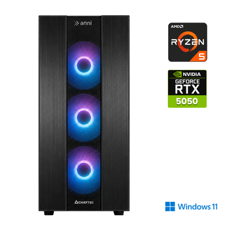 Računalnik ANNI Gamer Optimal R5 9500F / RTX 5050 / 16 GB / 1 TB / W11H