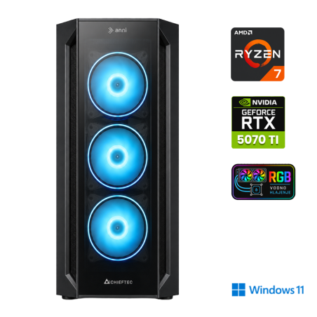 Računalnik ANNI Gamer Elite R7 7800X3D / RTX 5070 Ti / 64 GB / 2 TB / W11H