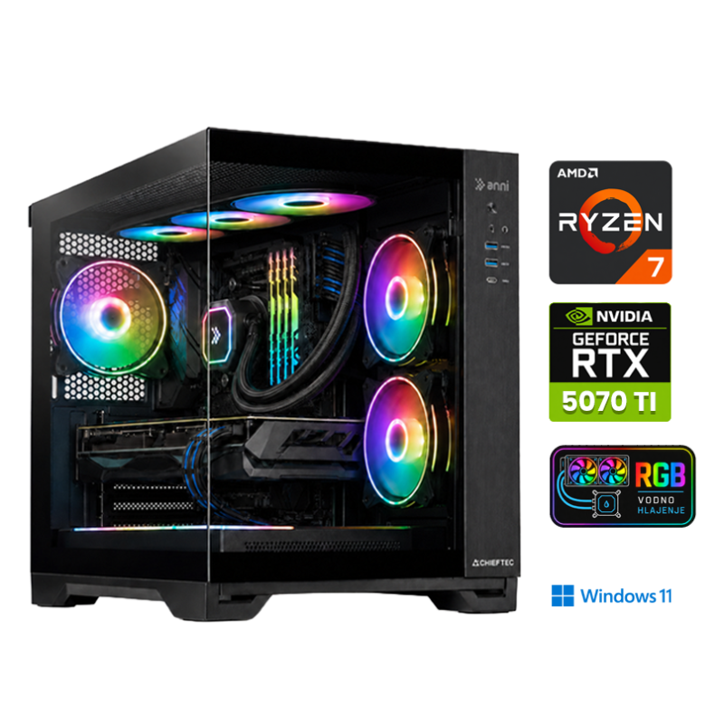 Računalnik ANNI Gamer Elite R7 9800X3D / RTX 5070 Ti / 64 GB / 2 TB / W11H