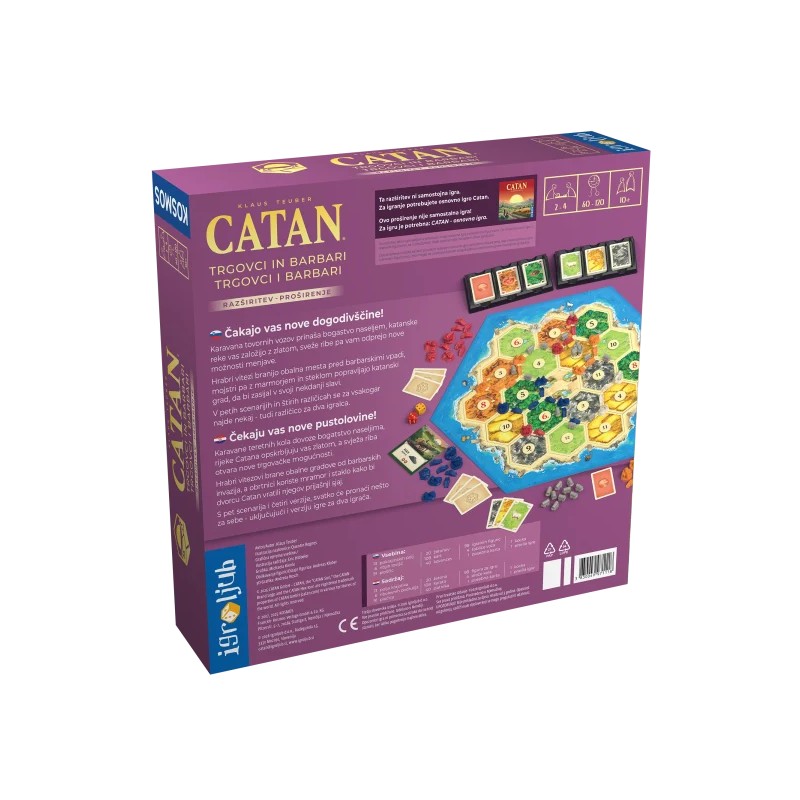 Družabna igra Catan 2025 razširitev Trgovci in barbari
