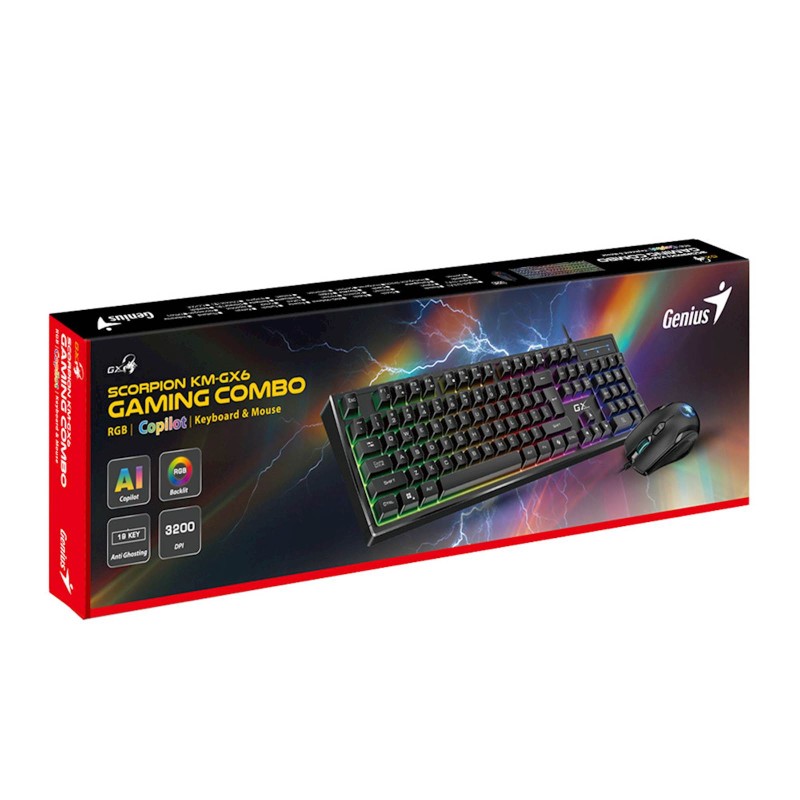 Tipkovnica in miška Genius Gaming Scorpion KM-GX6, črna