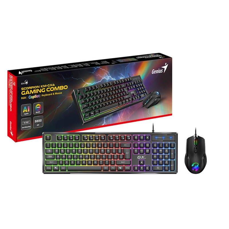 Tipkovnica in miška Genius Gaming Scorpion KM-GX6, črna