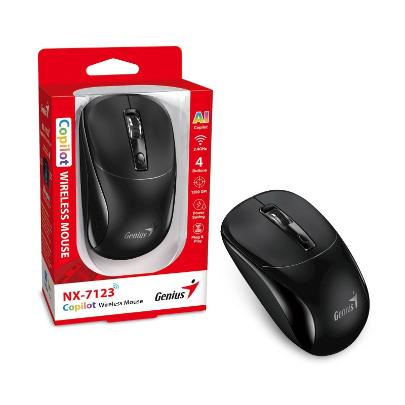 Miška Genius Copilot NX-7123, črna