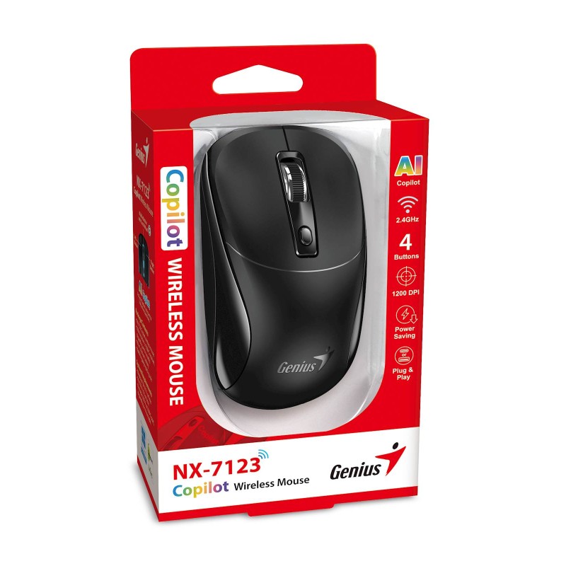 Miška Genius Copilot NX-7123, črna