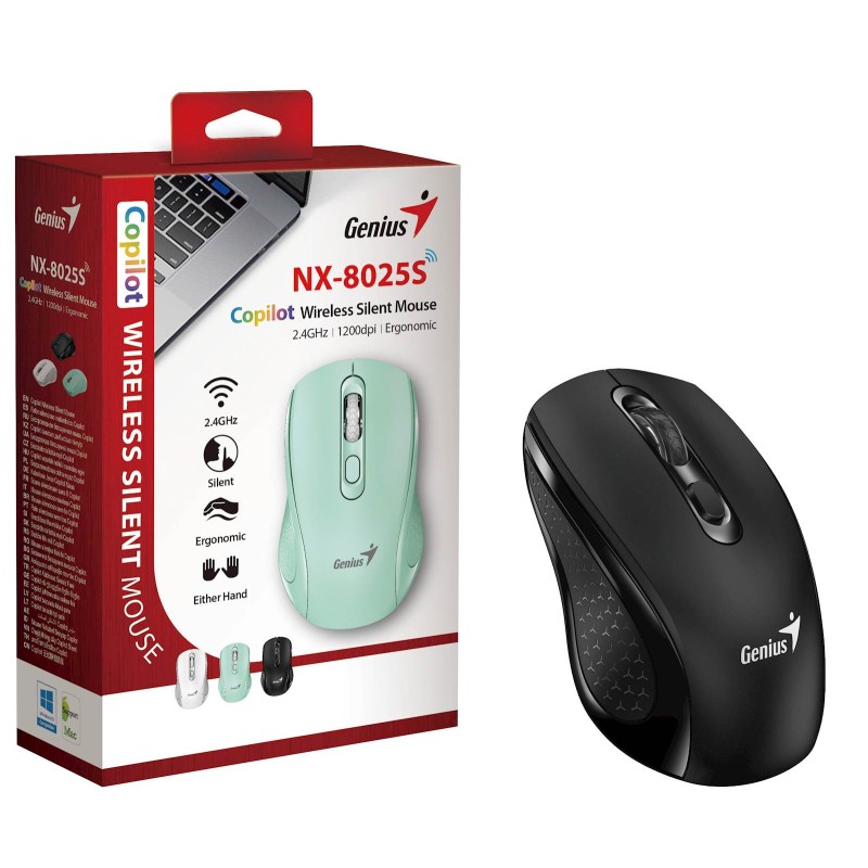 Miška Genius NX-8025S, črna