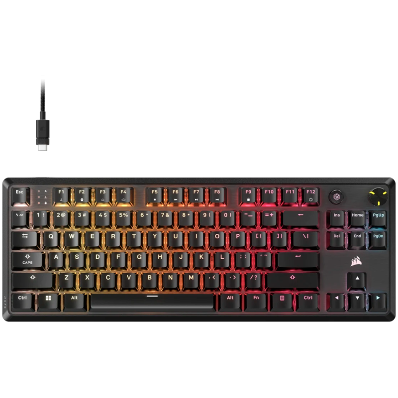 Tipkovnica Corsair K70 Core TKL, RGB, črna