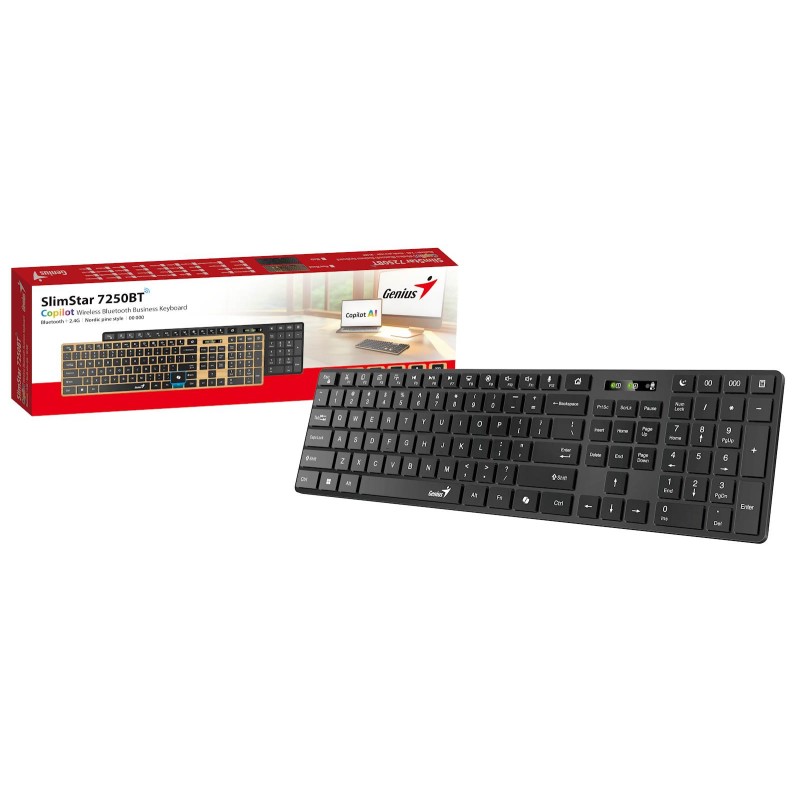 Tipkovnica Genius SlimStar 7250BT, črna