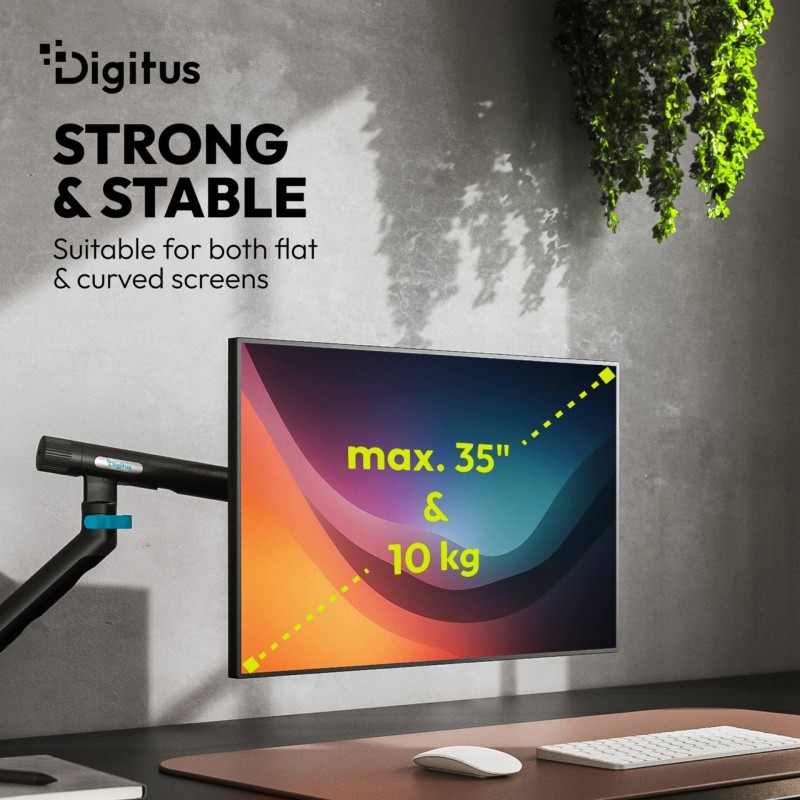 Namizni nosilec za monitor Digitus DA-90469, do 35, črn