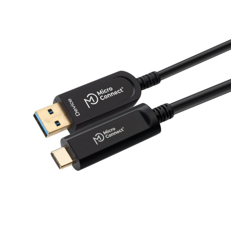 Kabel optični MicroConnect USB C-A 3.2 Gen2x1 5V/800mA, 15m, črn