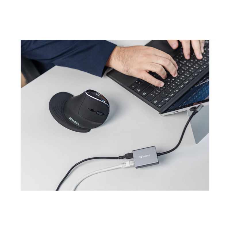 Adapter Sandberg USB-C na RJ45 Gigabit Ethernet s PD 100 W