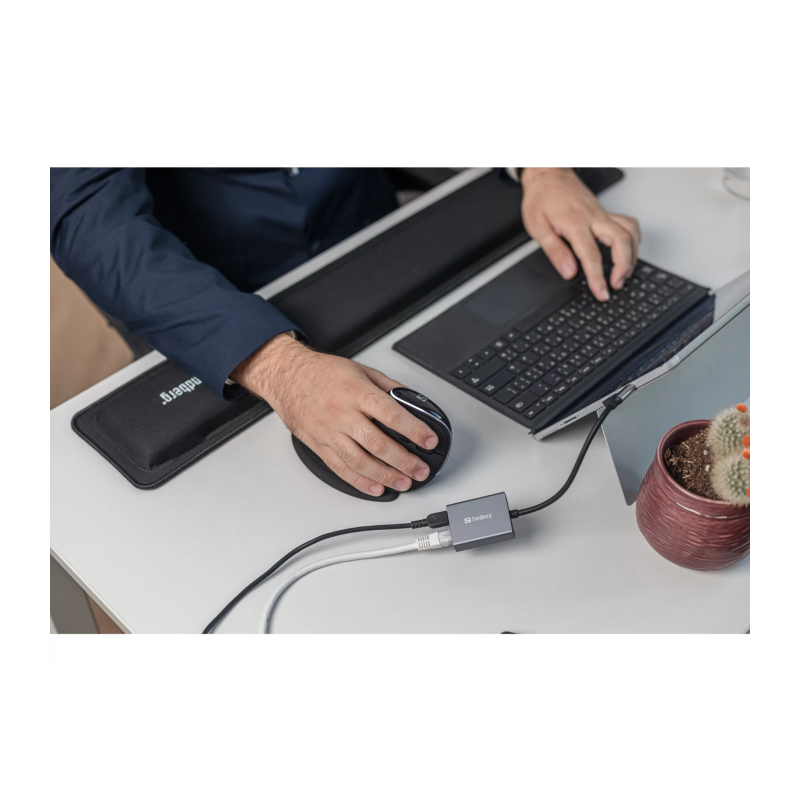 Adapter Sandberg USB-C na RJ45 Gigabit Ethernet s PD 100 W