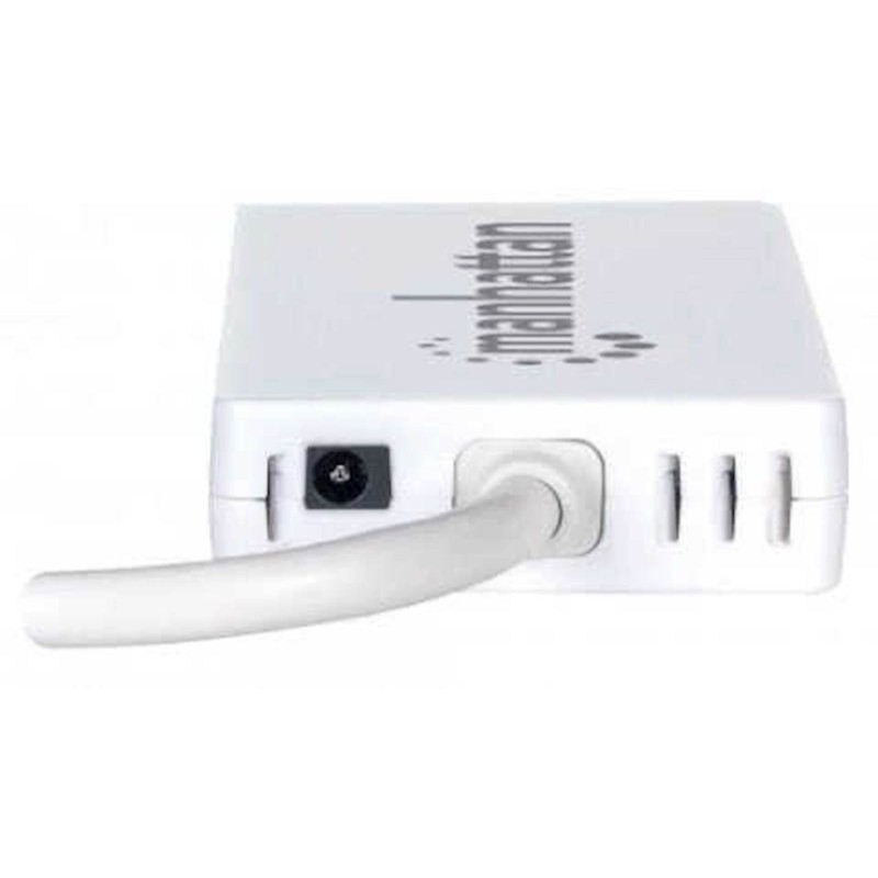 USB Hub Manhattan, 3-portni, USB 3.0 Type-C/A z Gigabit Ethernet adapterjem