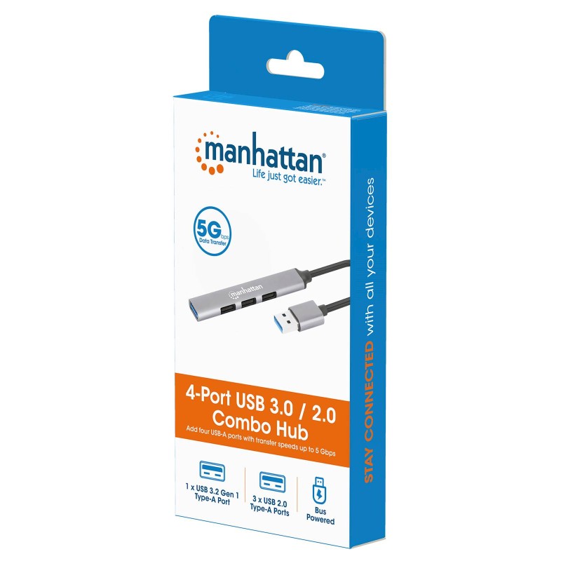 USB Hub Manhattan, 4-portni, USB 3.0 Type-A
