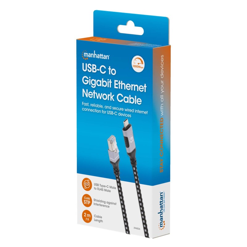 Adapter USB-C na RJ45 Gigabit Ethernet, 2 m