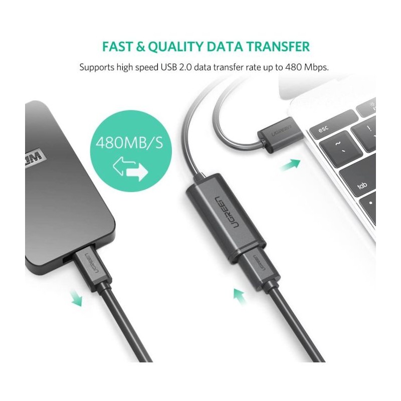 Podaljšek Ugreen USB 2.0 Active z ojačevalcem signala, 20m