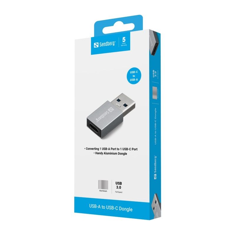 Adapter Sandberg USB-A na USB-C Dongle