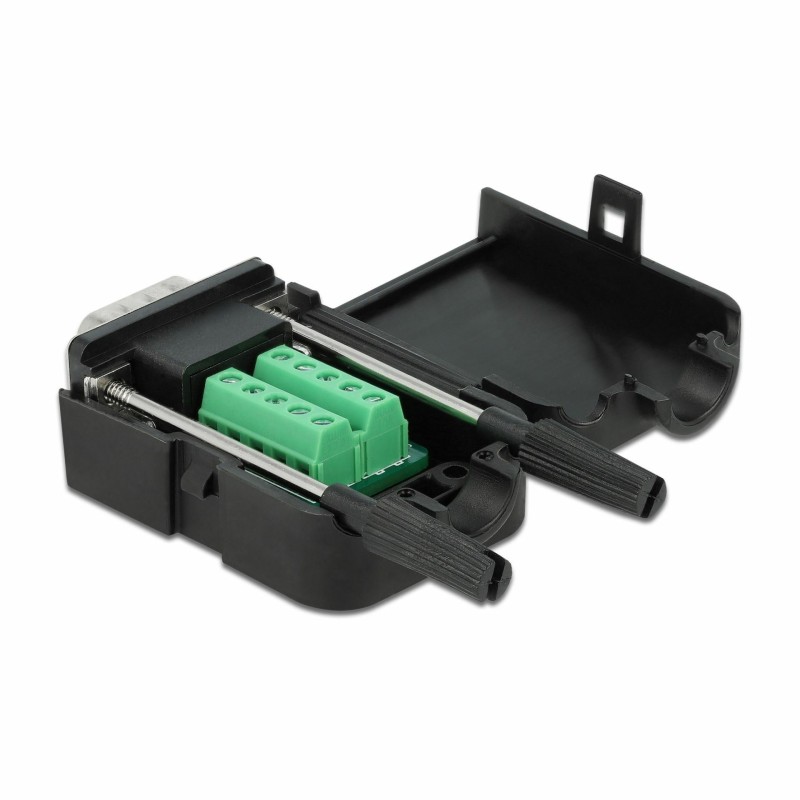 Adapter Delock DB9 (M) na terminalski blok z ohišjem