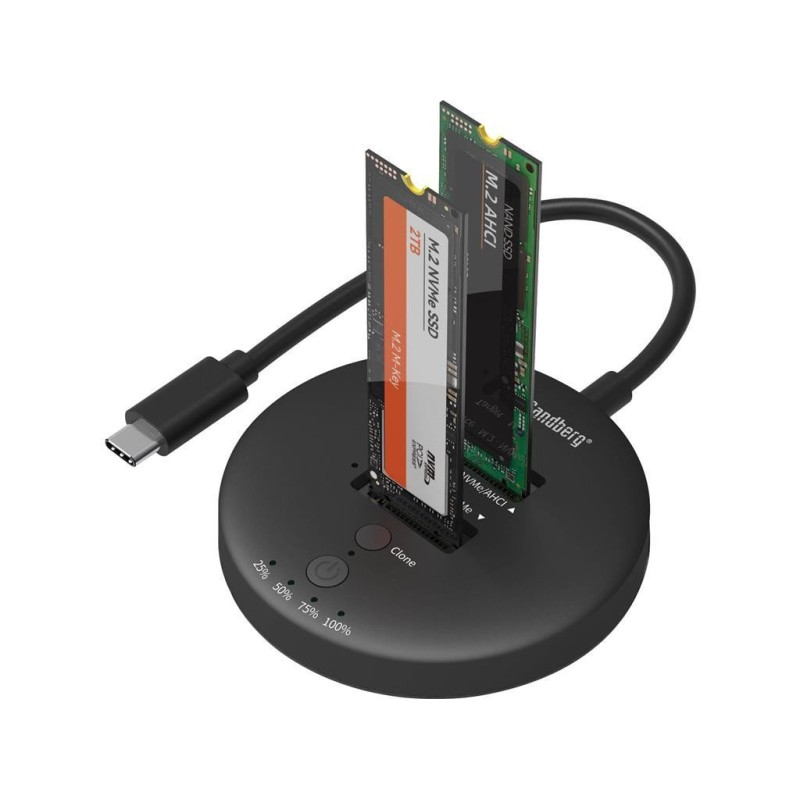 Klonirna postaja Sandberg USB 3.2 za M.2 SATA in M.2 NVMe SSD