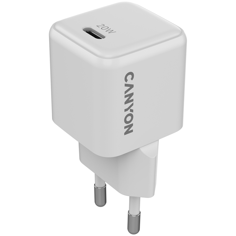 Polnilec Canyon CU20C GaN 20W, 1x USB-C PD, bel