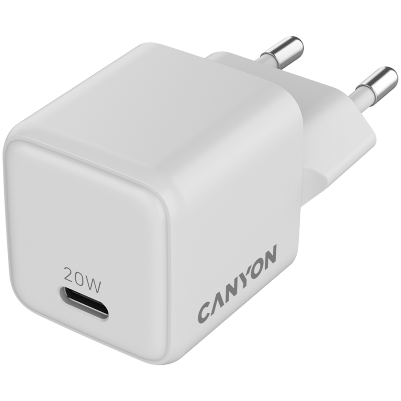 Polnilec Canyon CU20C GaN 20W, 1x USB-C PD, bel