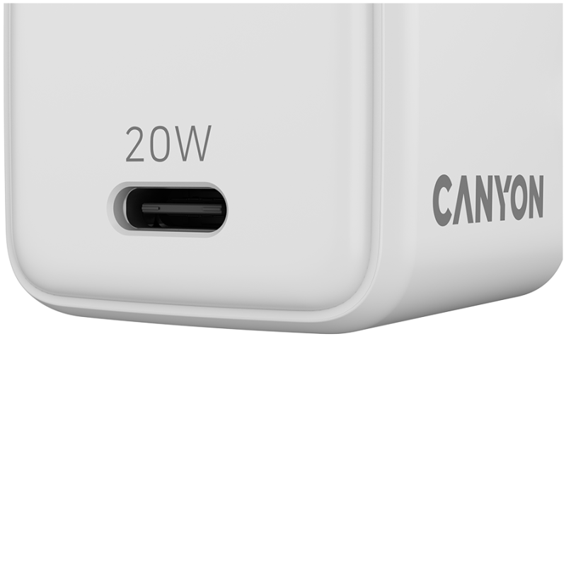 Polnilec Canyon CU20C GaN 20W, 1x USB-C PD, bel