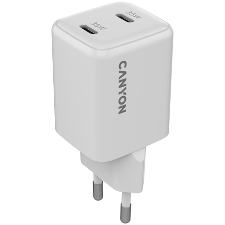 Polnilec Canyon CU35CC GaN 35W, 2x USB-C PD, bel