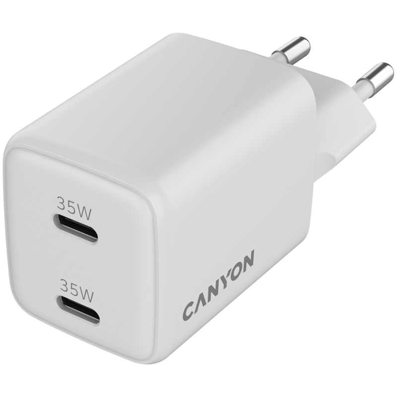 Polnilec Canyon CU35CC GaN 35W, 2x USB-C PD, bel