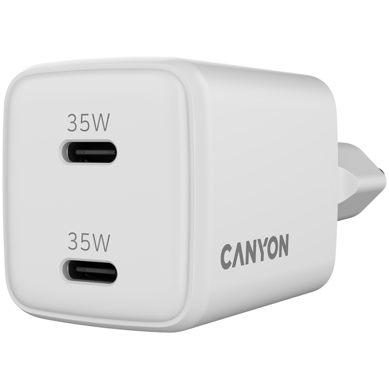 Polnilec Canyon CU35CC GaN 35W, 2x USB-C PD, bel