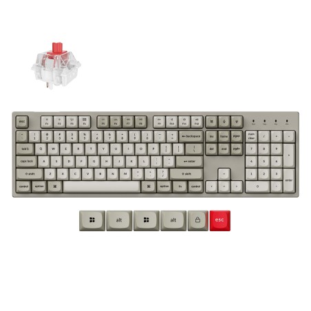Tipkovnica Keychron C2 Pro 8K, rdeča stikala, RGB, PBT
