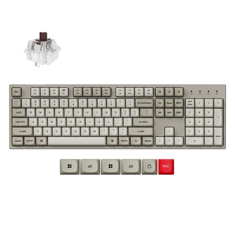 Tipkovnica Keychron C2 Pro 8K, rjava stikala, RGB, PBT