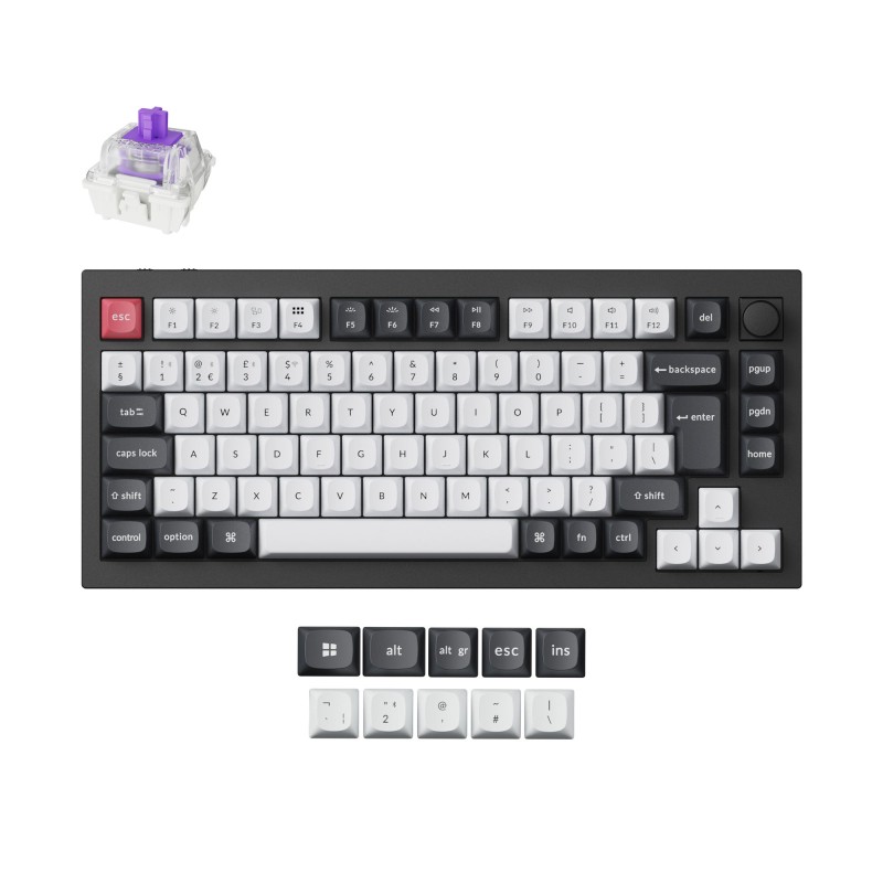 Tipkovnica Keychron Q1 HE, Gateron Nebula stikala, RGB, Carbon črna
