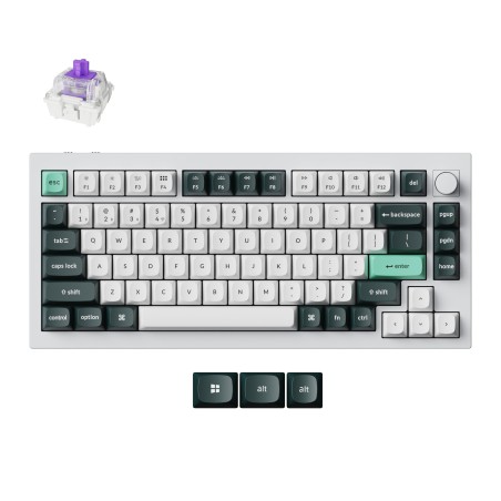 Tipkovnica Keychron Q1 HE, Gateron Nebula stikala, RGB, bela