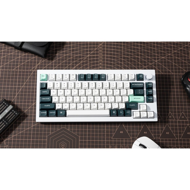 Tipkovnica Keychron Q1 HE, Gateron Nebula stikala, RGB, bela