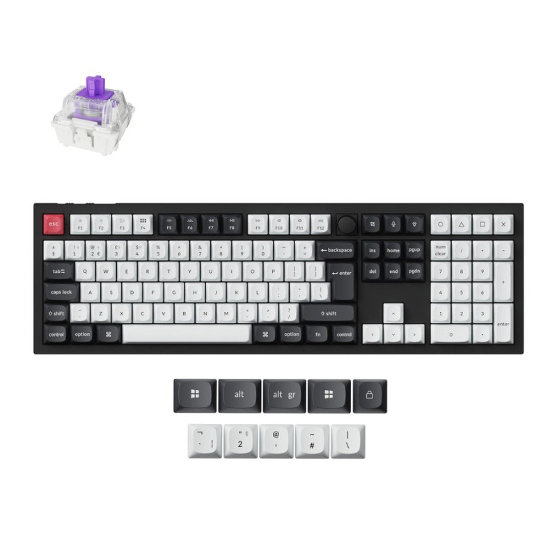 Tipkovnica Keychron Q6 HE, Gateron Nebula stikala, RGB, PBT, črna